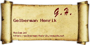 Gelberman Henrik névjegykártya